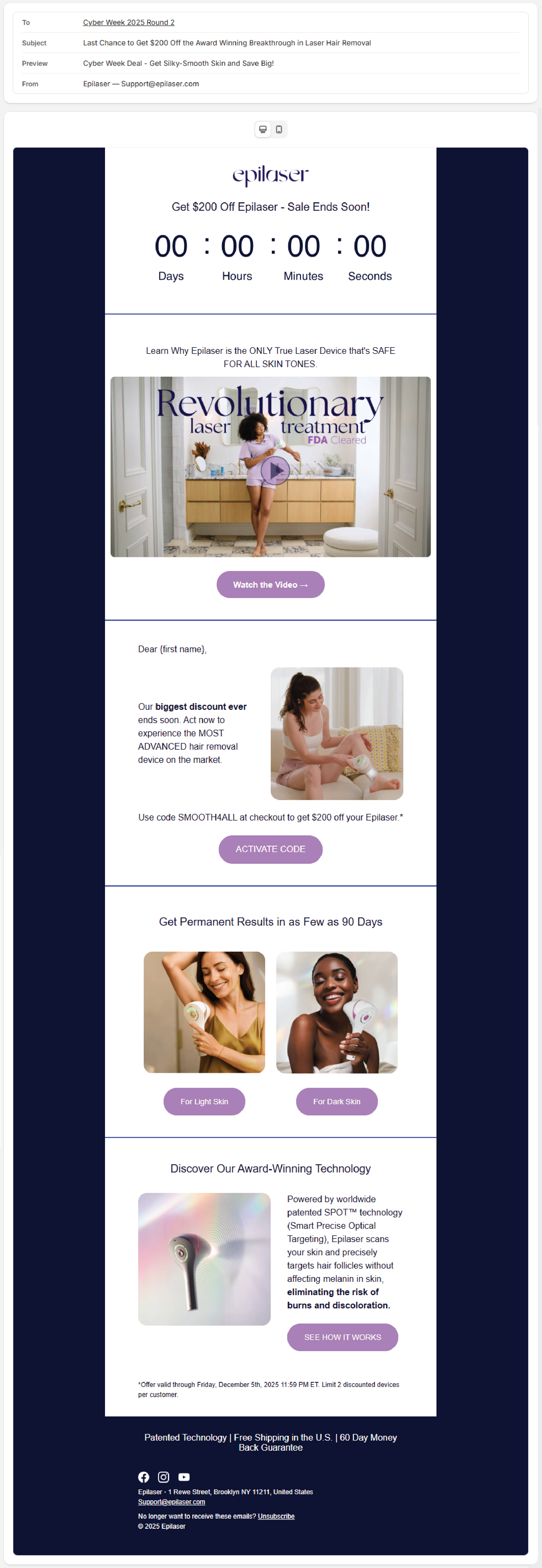Epilaser Email